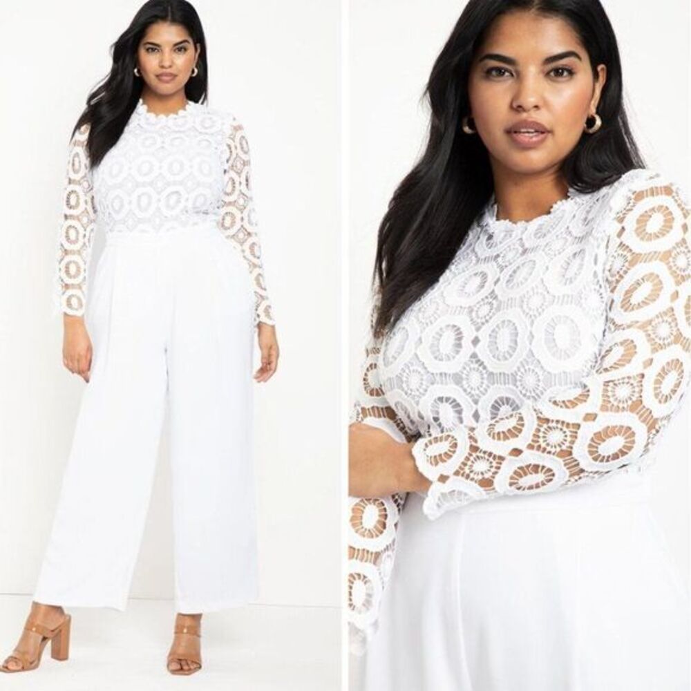 NEW Eloquii Lace Wide‎ Leg Jumpsuit, women's size 16